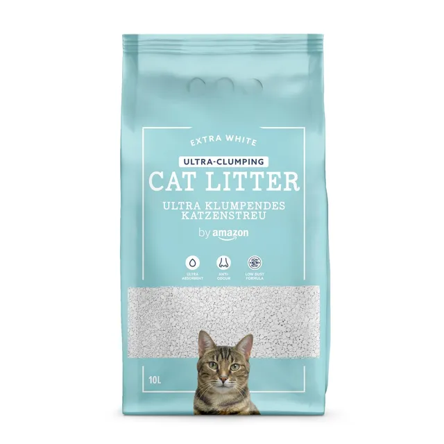 by Amazon Litière agglomérante Ultra Blanche pour Chat, 10 L