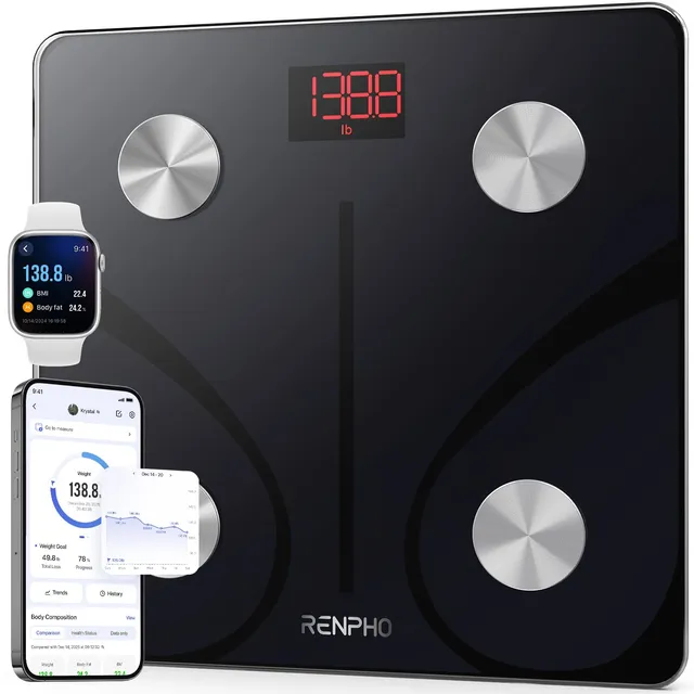 RENPHO Balance Pese Personne, Balance Connectée Bluetooth, 13 Données