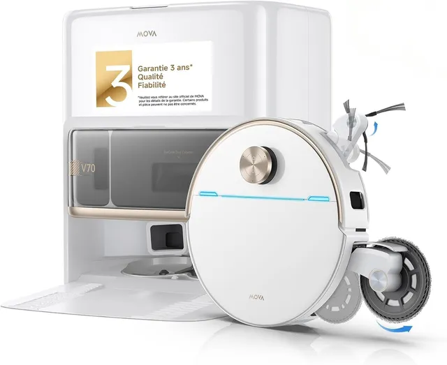 MOVA V70 Ultra Complete Robot Aspirateur, Blanc