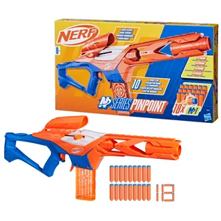 Nerf N Series Pinpoint, Blaster de Précision à Longue Portée, Jeux d'Extérieur, Inclut 18 Fléchettes en Mousse N1, Jouet pour Garçons et Filles, Dès 8 Ans