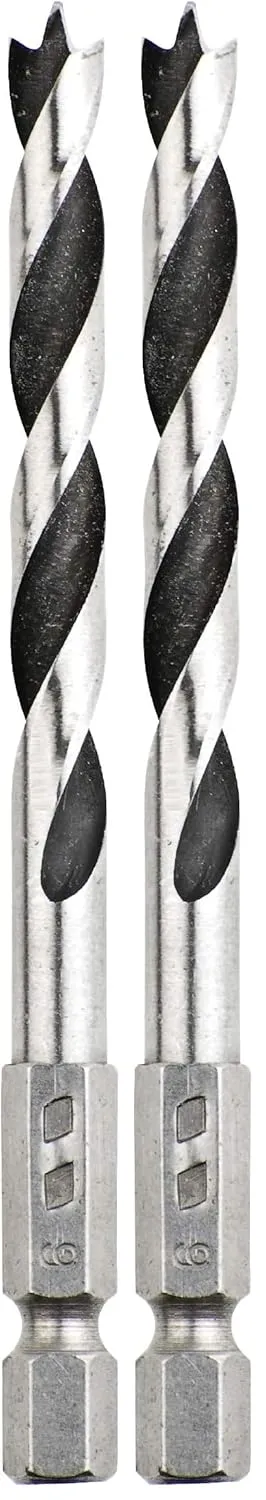 kwb Mèches à bois Ø 3 mm avec tige hexagonale 1/4" et spirales polies pour des perçages précis (Lot de 2)