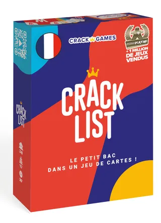 CRACK LIST - Jeu du Petit bac - Jeu de Cartes - Jeu d'ambiance - entre amis et en famille - 10 ans et plus - 2 à 8 joueurs - version française - Yaqua Studio, YAQ001CR, Bleu