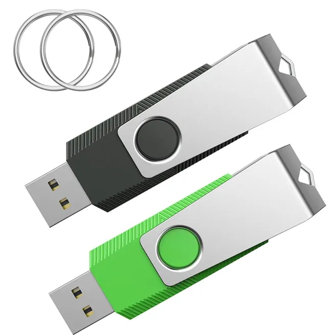 Lot de 2 Clé USB 128 Go,Wooolken cle USB 2.0 (Noir et Vert)