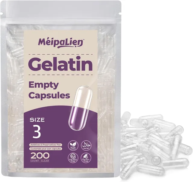 Gélules vides à remplir taille 3 – 200 unités, capsules de gélatine vides, résolution rapide, petit emballage, Halal, Non OGM, Sans gluten, compatible avec la machine de remplissage de capsules 3