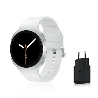 Samsung Galaxy Watch8, Montre Connectée, Coach Running, Coach Sommeil, Galaxy AI, Bluetooth, 40mm, Argent, Chargeur Secteur Rapide 25W Inclus, Version FR