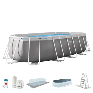 Intex kit Piscine Prism Frame Ovale Tubulaire (l) 5,03 x (l) 2,74 x (h) 1,22m