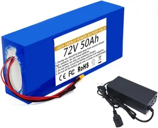 72V 50Ah 20S8P Batterie pour vélo électrique Chargeur inclus Carte de protection BMS intégrée Batterie lithium-ion rechargeable Compatible avec les moteurs de 50 à 1500 W 72V 50Ah,XT30