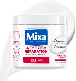 Mixa Crème Cica Réparation Peaux Très Sèches Rugueuses Visage Corps 400ml