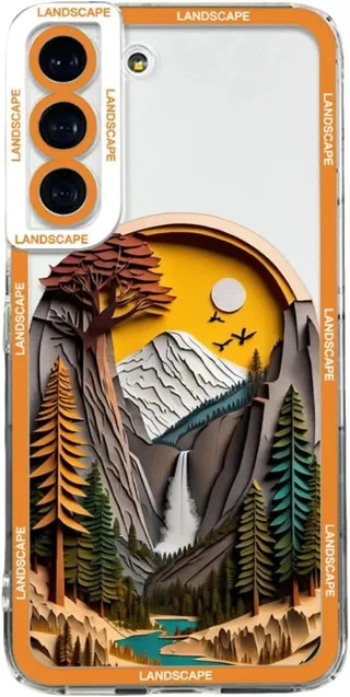 Coque de protection compatible avec Samsung Galaxy A55 - En TPU souple - Lever de soleil - Arbre - Paysage - Design artistique esthétique - Résistant aux chutes - Compatible avec Samsung Galaxy A55