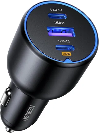 UGREEN 130W Chargeur Allume Cigare 3 Ports Chargeur Voiture USB C 100W
