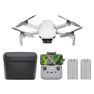 DJI Bundle Drones Caméra Mini 4K, Drone Caméra 4K UHD pour Adultes, < 249 g, Stabilisation de la Nacelle à 3 Axes, Transmission Vidéo sur 10 km, Deux Batteries pour un Temps de Vol max. de 62 min