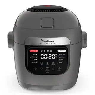 Moulinex - Multicook & Fry Multicuiseur et Air Fryer Hippo - 6 L - Gris