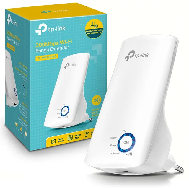 TP-Link Répéteur WiFi Puissant 300 Mbps, Port Ethernet, TL-WA850RE