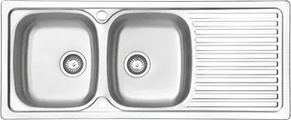 JASSFERRY Évier de cuisine encastrable en acier inoxydable 2 bacs avec égouttoir réversible 1200 x 500 mm