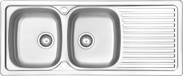 JASSFERRY Évier de cuisine encastrable en acier inoxydable 2 bacs avec égouttoir réversible 1200 x 500 mm