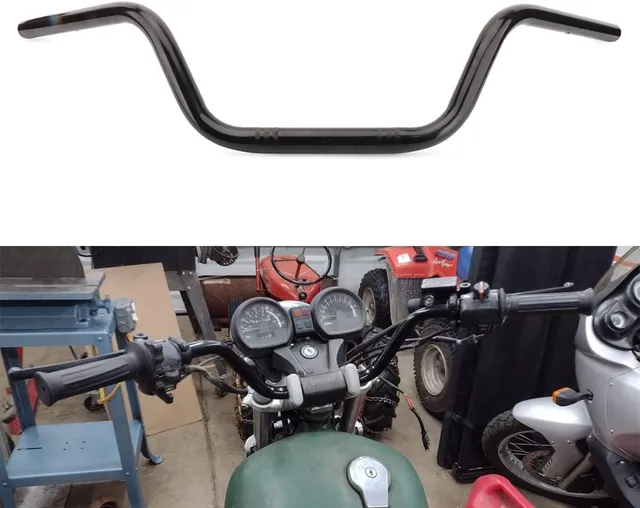 AnXin Guidon de moto universel pour Harley Sportster XL 883 1200 Custom Chopper Cruiser Bobber Softail Dyna Tour Glide Road CG125 - 2,2 cm