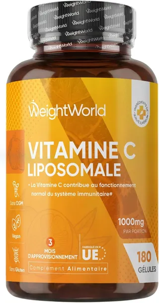 Vitamine C Liposomale 1000mg, 180 Gélules Vegan, Vit C 1000mg Liposomale