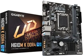 GIGABYTE H610M K DDR4 Carte mère - Compatible avec processeurs Intel Core 14th Gen CPUs, 3+1+1 Phases Hybrid Power Design, up to 3200MHz DDR4, 1xPCIe 3.0 M.2, GbE LAN, USB 3.2 Gen 1