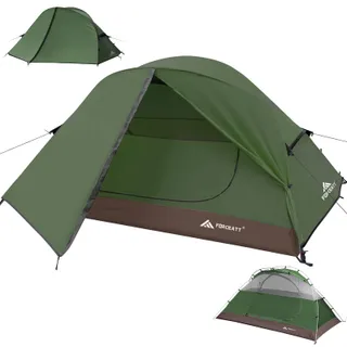 Forceatt Tente 2-3 Pers. 4 Saisons | Idéal Camp/Rando | Portes Doubles, Imperméable, Coupe-Vent | Facile Installe/Transp. | 4 Couleurs, 2 Tailles