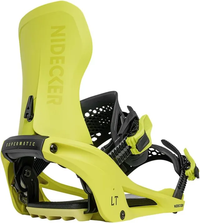 Nidecker LT Supermatic Snowboard Bindings - Dual Entry Automatic Bindings with Heel Pedal and Universal Fit