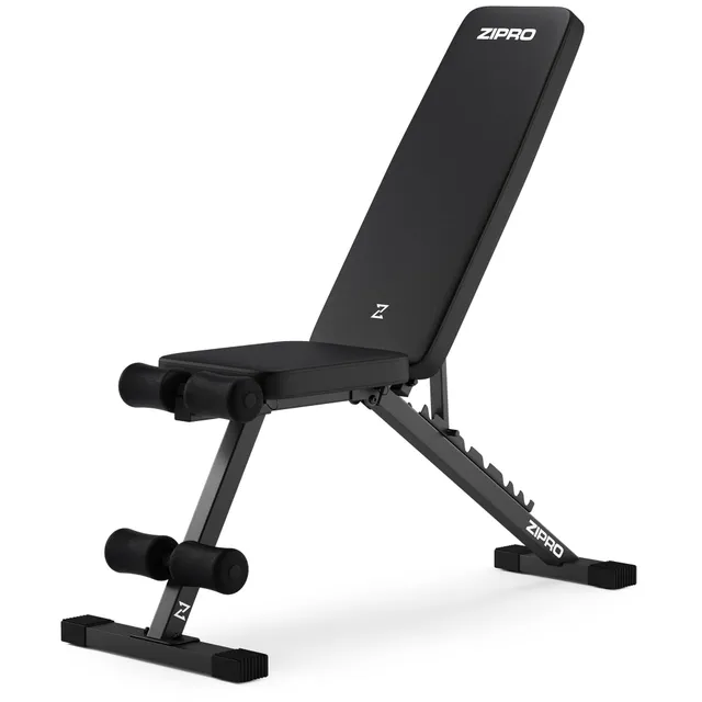 ZIPRO Banc de Musculation Maison Machine Appareil Station Plat Lombaire Home Gym Fitness Planche Abdominaux Réglable Multifonction 300 kg Capacité Entrainement Gymnastique à Domicile - Stride Noir