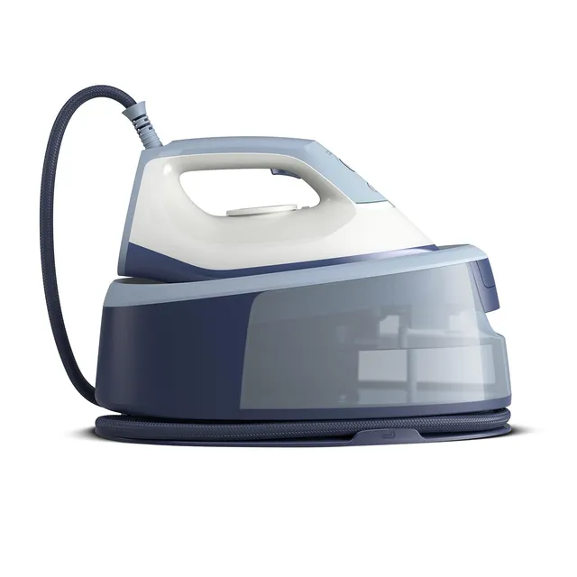 Philips Centrale Vapeur séries 3000 - Puissance 2400 W, Effet Pressing 350g, Pression 6 bars, Semelle en Céramique, Léger et compact, Réservoir 1.4L, Azur (PSG3000/20)