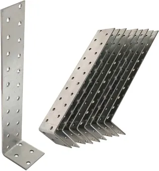 10 x Flat Anchors (200 x 40 x 40) Galvanised Steel Corner Connector
