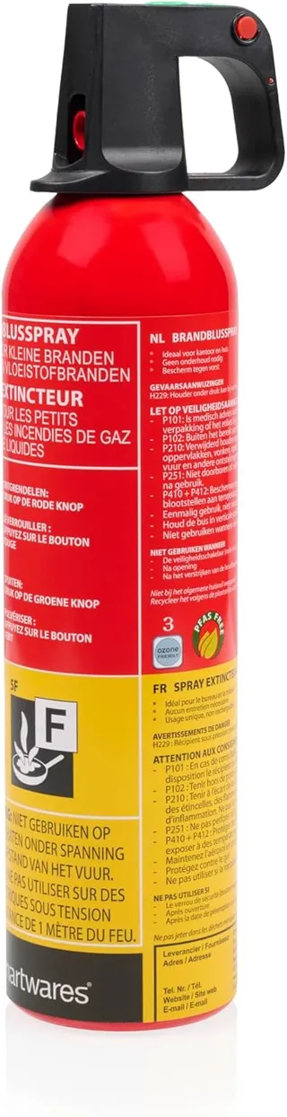 Smartwares Extincteur Spray - 750 ML - pour Feux A & F - Adapté pour Une Utilisation au Bureau, à Domicile ou en Cuisine - Utilisation Facile - FEX-15371