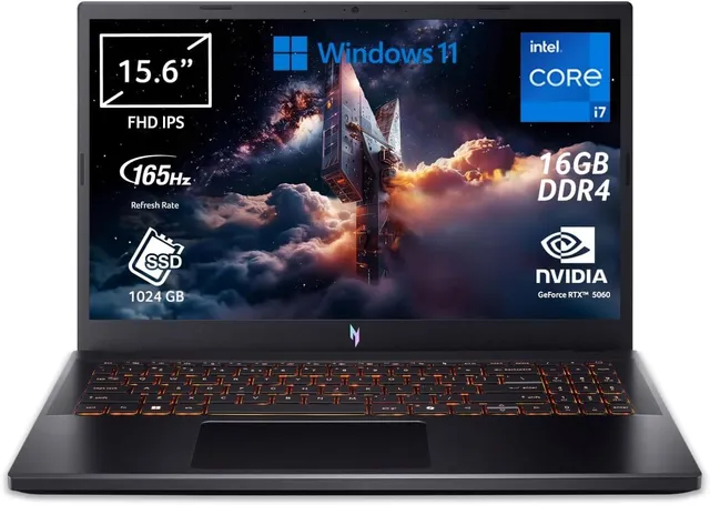 Acer Nitro V 15 I PC Portable Gaming 15.6" FHD I NVIDIA GeForce RTX 5060 I Intel Core i7-13620H (13è gén.) I 16Go RAM DDR5 I 512Go SSD I Windows 11 Home I Noir I Clavier FR AZERTY I ANV15-52-7554