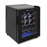 Cave à Vin 20 Bouteilles, Réfrigérateur à Vin 48 L avec Température Réglable 12-18 °C, Cave à Vin Autoportante avec Panneau Tactile LED, Porte en Verre Trempé et Lumière LED Bleue