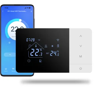 Beok Thermostat WiFi pour Chaudière gaz 3A, USB ou Piles, Programmable