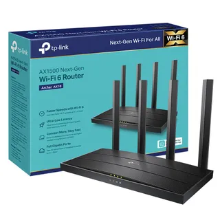TP-Link Archer AX18 Routeur WiFi 6, Routeur WiFi AX 1500 Mbps bi-Bande, 4 Ports Gigabit, 4 antennes à Haute Performance, WPA3, Contrôle Parental, EasyMesh, Antivirus intégré