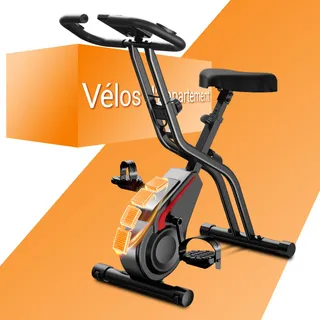UMAY velo d appartement pliable, 5-en-1 velo appartement pliable, équipé d'une résistance silencieuse à 16 niveaux. vélos d'appartement avec surveillance de la fréquence cardiaque et écran LED