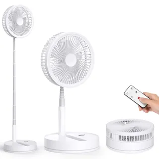 Ventilateur sur Pied Oscillant Silencieux avec Télécommande - 8.6'' Pliable