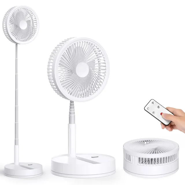 Ventilateur sur Pied Oscillant Silencieux avec Télécommande - 8.6'' Pliable