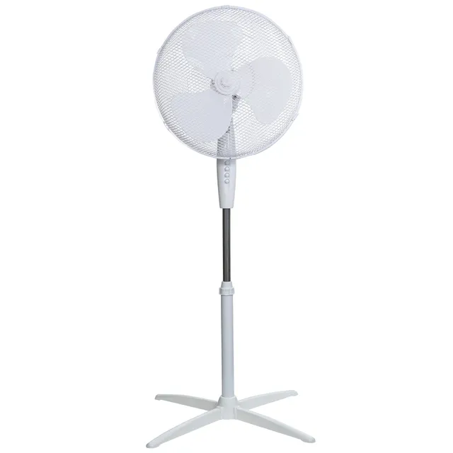 Russell Hobbs 16" Pouces, Léger, Ventilateur Sur Pied, 3 Vitesses, Oscillation Grand Angle, Flux D'Air Puissant, Hauteur Réglable, Blanc - Rhppf1621