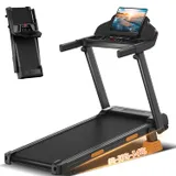 CURSOR Tapis de Course Pliable 12KM/H,Tapis Roulant Electrique Pliable 3.0HP/2200W avec Moniteur de Fréquence Cardiaque,APP et Haut-Parleur,Tapis de Marche Silencieux avec 12 Programmes, 136KG