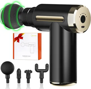 Cotsoco Mini Pistolet de Massage Musculaire, Masseur à percussion musculaire avec 4 têtes de massage, Massage gun pour les jambes, le dos, les épaules et le cou, excellent cadeau.