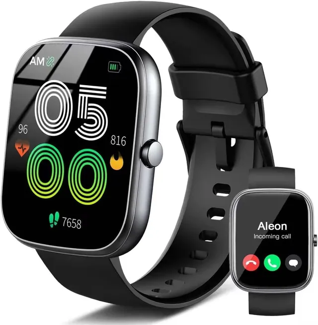 Hosgubo Montre connectée pour Femme, Homme, 1,91" HD Smart Watch, 100+ Sportives, Moniteur de fréquence Cardiaque, étanche IP68, podomètre, chronomètre et Notifications de Messages pour Android iOS