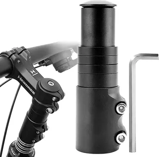 Rehausse Potence VTT Potence de Guidon Fourche Extenseur Réglable Rallonge Potence Velo en Alliage d'Aluminium Rallonge de Tige Fourche Bicyclette Étendre Riser pour Vélo de Route BMX Noir 28,6mm