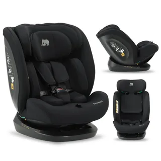 Deryan Clyde Siège auto bébé, I-SIZE 40-150 cm, 0 à 36 kg évolutif, dès la naissance et jusqu'à 12 ans environ, Groupe 0/+/1/2/3, RWF, FWF, Protections latérales (Noir)