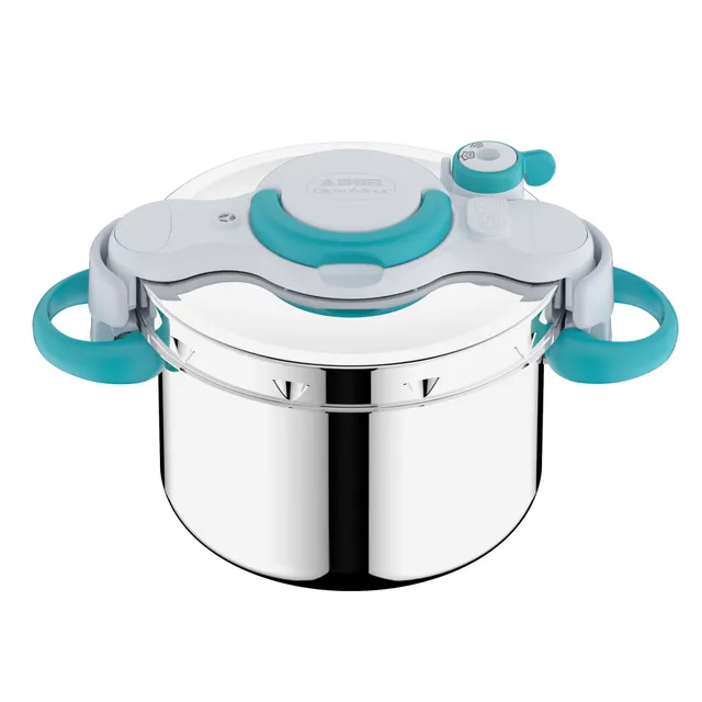 SEB ClipsoMinut'Easy + bleu 7,5L poignées rabattablesCocotte-minute®InductionLivre de 100 recettes Autocuiseur Inox Fabriqué en France Facile à utiliser P4904816