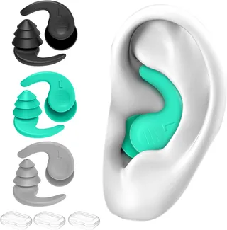 Swimming Ear Plugs, 3 Pairs of Swimming Earplugs Silicone Reusable and Waterproof for Surfing and Other Water Sports