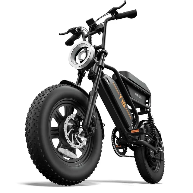 URLIFE 16" x 3.0 Vélo Électrique, Autonomie de 110 KM pour Adultes