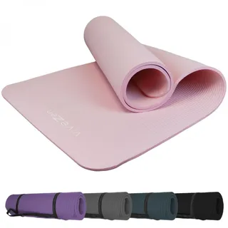 Vivezen - Tapis de yoga, de gym, d'exercices 180 x 60 X 1 cm + sangle de transport - Plusieurs coloris