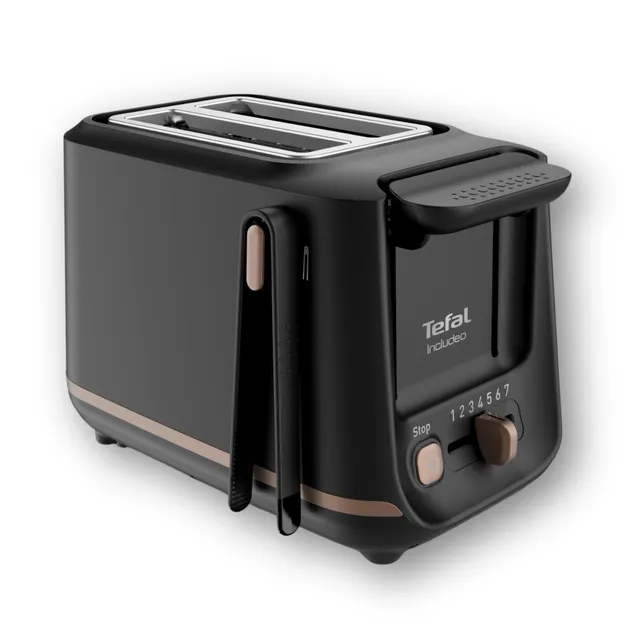 Tefal - Includeo - Grille-pain 2 fentes avec pinces magnétiques - Noir