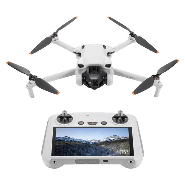 DJI Mini 3 (DJI RC) – Mini Drone Caméra Léger avec Nacelle Mécanique à 3 Axes, Vidéo 4K HDR, Temps de Vol de 38 Minutes, Transmission Vidéo jusqu’à 10 km, Prise de Vue Verticale, Retour Intégré, C0