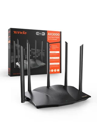 Tenda RX12 Pro Routeur WiFi 6 AX3000 Dual Band Gigabit, 2404Mbps/5GHz + 574 Mbps/2.4GHz, 4 Ports Gigabit, Largeur de Bande 160MHz, WiFi+ Mesh, OFDMA/VPN/WPA3/IPV6/TWT