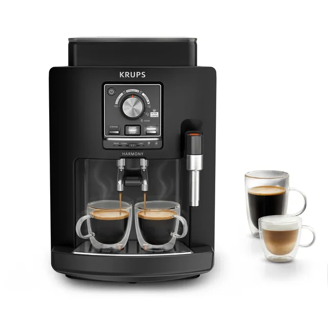 KRUPS - Harmony - Machine Espresso Automatique Noire - 4 recettes - 15 bars