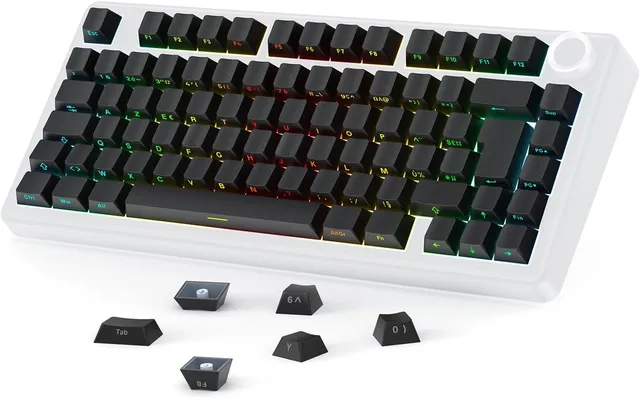OMOTON PBT Keycaps in French Cherry Profile, Black